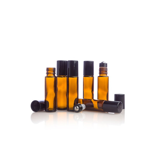 10 ml bärnstensfärgade roll-on-flaska