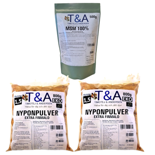 Paketpris: 2x800g 2:an nyponpulver EKO+500g MSM