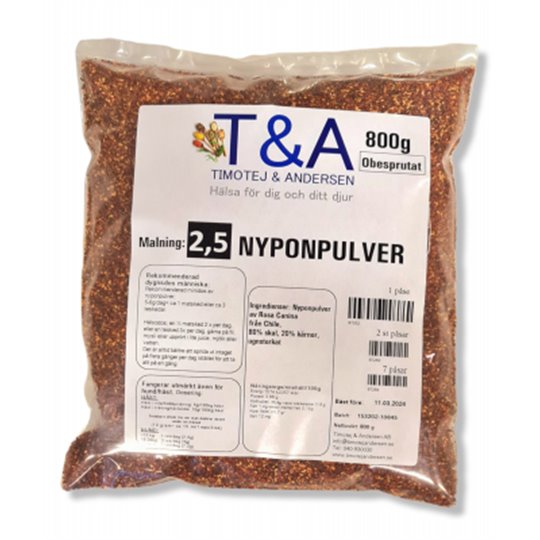 Nyponpulver 2,5 fingrov T&A (800 gr)