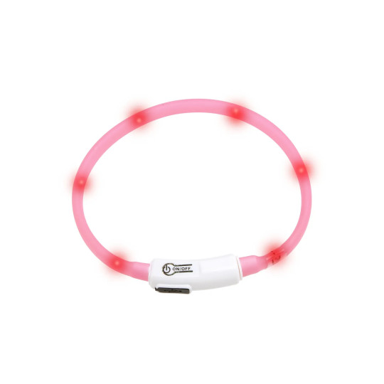 Blinkhalsband Visio till katt med usb laddning - Rosa