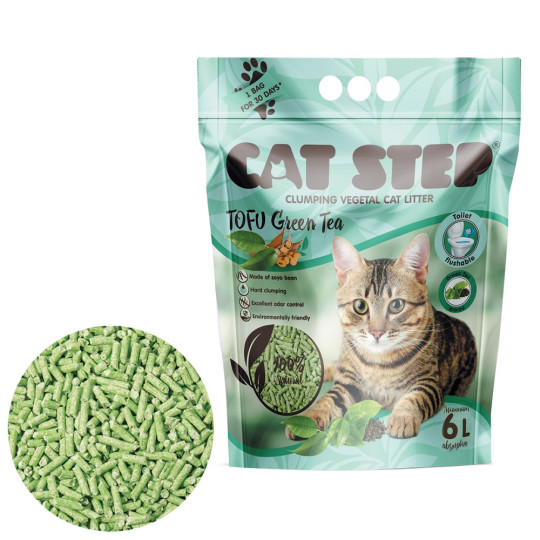 Cat step - kattsand gjord av soja - 6 l