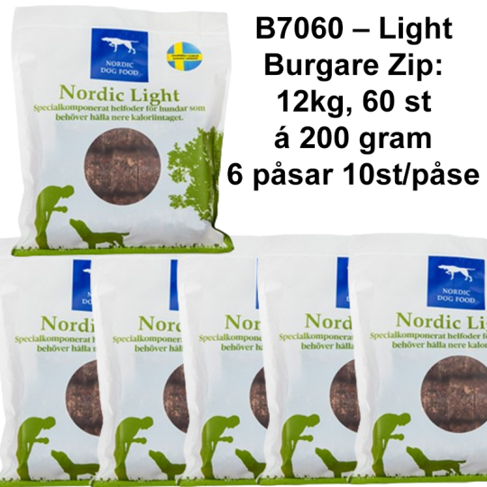 B7060 – Light Burgare Zip: 12kg, 60 st á 200 gram 10-pack