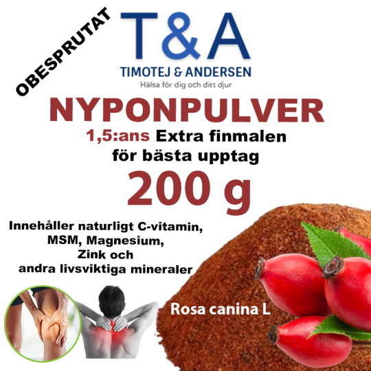 Nyponpulver 1,5:ans Extra finmalen T&A (200 gr)