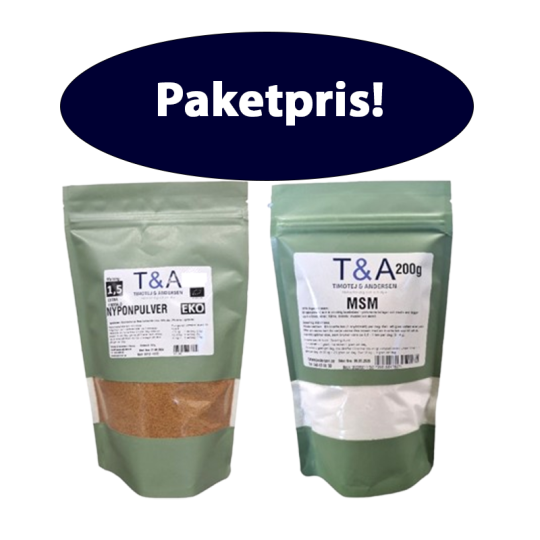 PAKETPRIS:  200G 1,5:AN NYPONPULVER  OCH 200G MSM