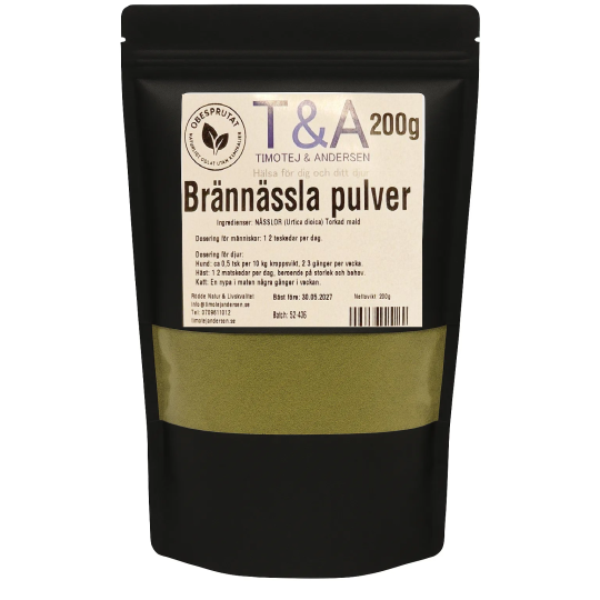 Brännässla pulver 200g – Naturlig näringskraft från T&A