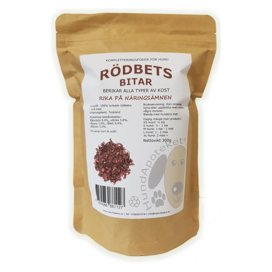 Rödbetsbitar 300 g från hundapoteket